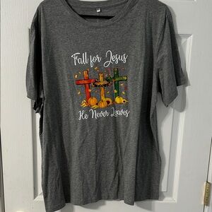 Gray Fall for Jesus Short Sleeve Tee